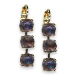 Earrings by Mariana Woman Fab Amethyst Mineral Swarovski Crystals