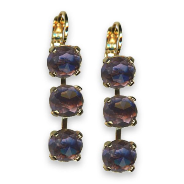 Earrings by Mariana Woman Fab Amethyst Mineral Swarovski Crystals