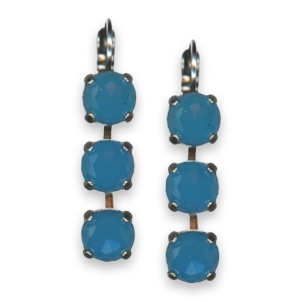 Earrings by Mariana Woman Adorable Blue Quartz Mineral Swarovski Crystals