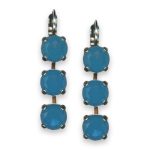 Earrings by Mariana Woman Adorable Blue Quartz Mineral Swarovski Crystals - Image 3