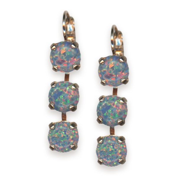 Earrings by Mariana Woman Shimmering Synthetic Opal Mineral Swarovski Crystals