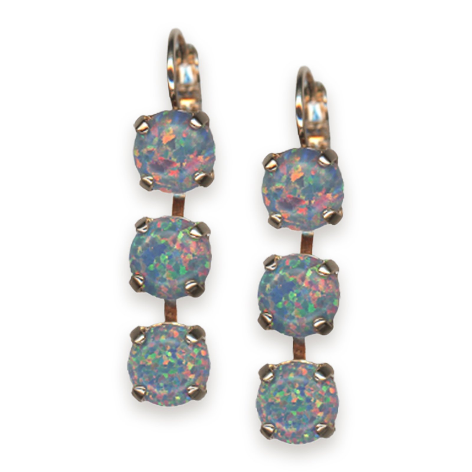 E-1440-1SO3-M08M08-RG6 (1) Earrings by Mariana Woman Shimmering Synthetic Opal Mineral Swarovski Crystals - Image 1