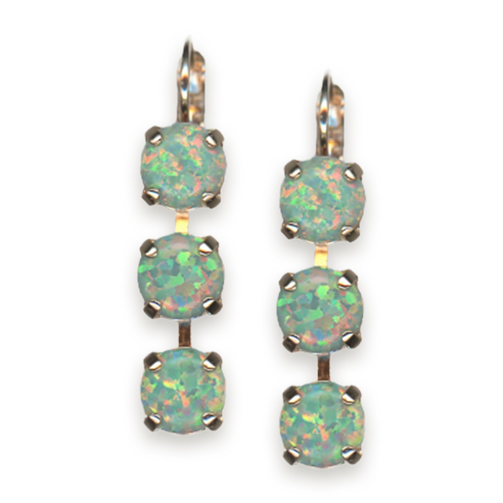 E-1440-1SO3-M8M8-RG6 (3) Earrings by Mariana Woman Precious Synthetic Opal Mineral Swarovski Crystals - Image 1