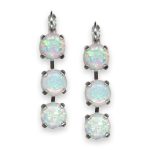 Earrings by Mariana Woman Timeless Synthetic Opal Mineral Swarovski Crystals - Image 3
