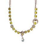 Necklace by Mariana Woman Shimmering Yellow and Moonlight Swarovski Crystals - Image 2