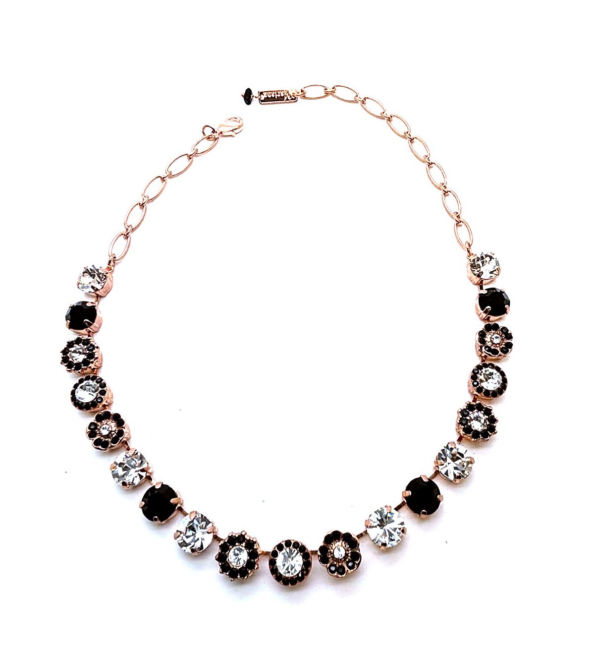 N-3084-280001-RG (1) Necklace by Mariana Woman Glamorous Jet and Clear Swarovski Crystals - Image 1