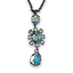 Necklace Pendant by Mariana Woman Shimmering Aurora Boreale Swarovski Crystals - Image 3