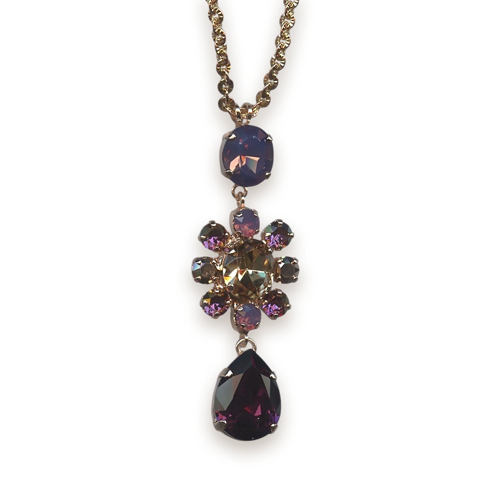 N-5156-2-1072-YG (1) Necklace Pendant by Mariana Woman Alluring Amethyst Swarovski Crystals - Image 1