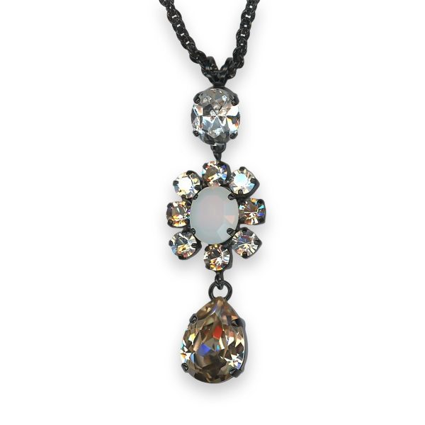 Necklace Pendant by Mariana Woman Gorgeous Golden and Opal Swarovski Crystals