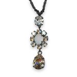 Necklace Pendant by Mariana Woman Gorgeous Golden and Opal Swarovski Crystals - Image 3