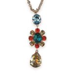 Necklace Pendant by Mariana Woman Exquisite Golden and Indicolite Swarovski Crystals - Image 3