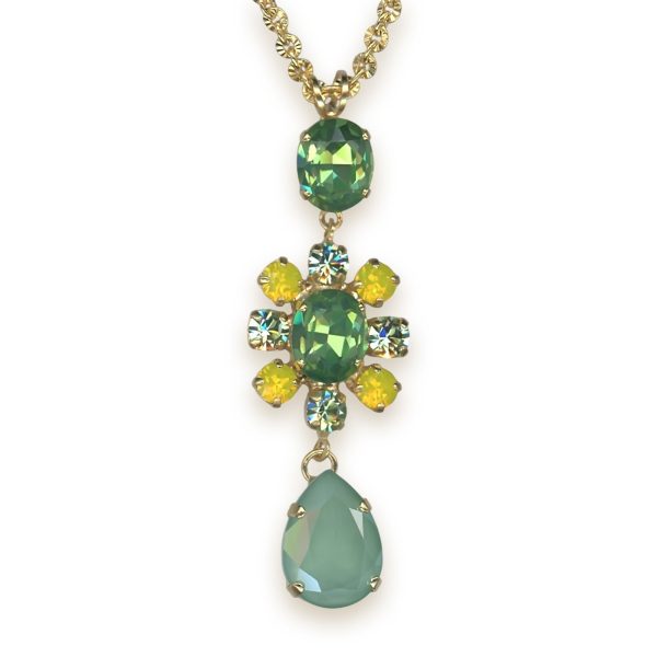 Necklace Pendant by Mariana Woman Beautiful Chrysolite and Yellow Swarovski Crystals