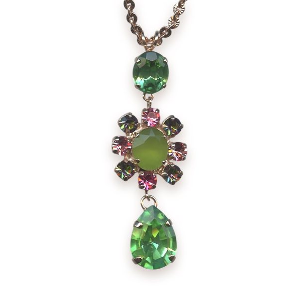 Necklace Pendant by Mariana Woman Charming Peridot and Rose Swarovski Crystals