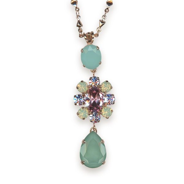 Necklace Pendant by Mariana Woman Charming Lavender and Chrysolite Swarovski Crystals