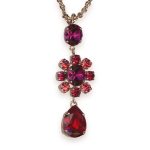 Necklace Pendant by Mariana Woman Stunning Red and Fuchsia Swarovski Crystals - Image 3