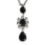 Necklace Pendant by Mariana Woman Exquisite Jet and Clear Swarovski Crystals - Image 3