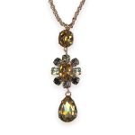Necklace Pendant by Mariana Woman Luxurious Topaz and Black Diamond Swarovski Crystals - Image 3