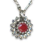 Necklace Pendant by Mariana Woman Fab Red and Clear Swarovski Crystals
