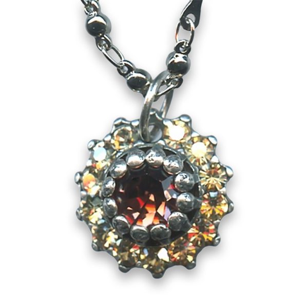 Necklace Pendant by Mariana Woman Beautiful Champagne and Topaz Swarovski Crystals