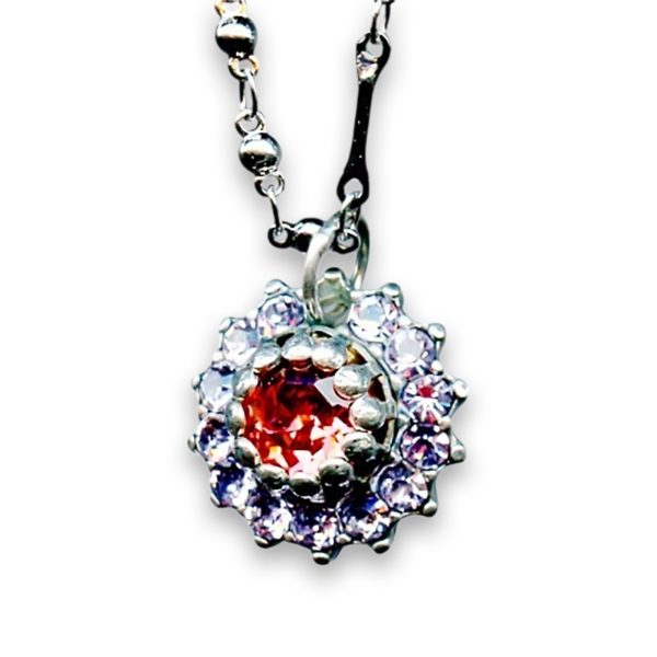 Necklace Pendant by Mariana Woman Opulent Rose and Violet Swarovski Crystals