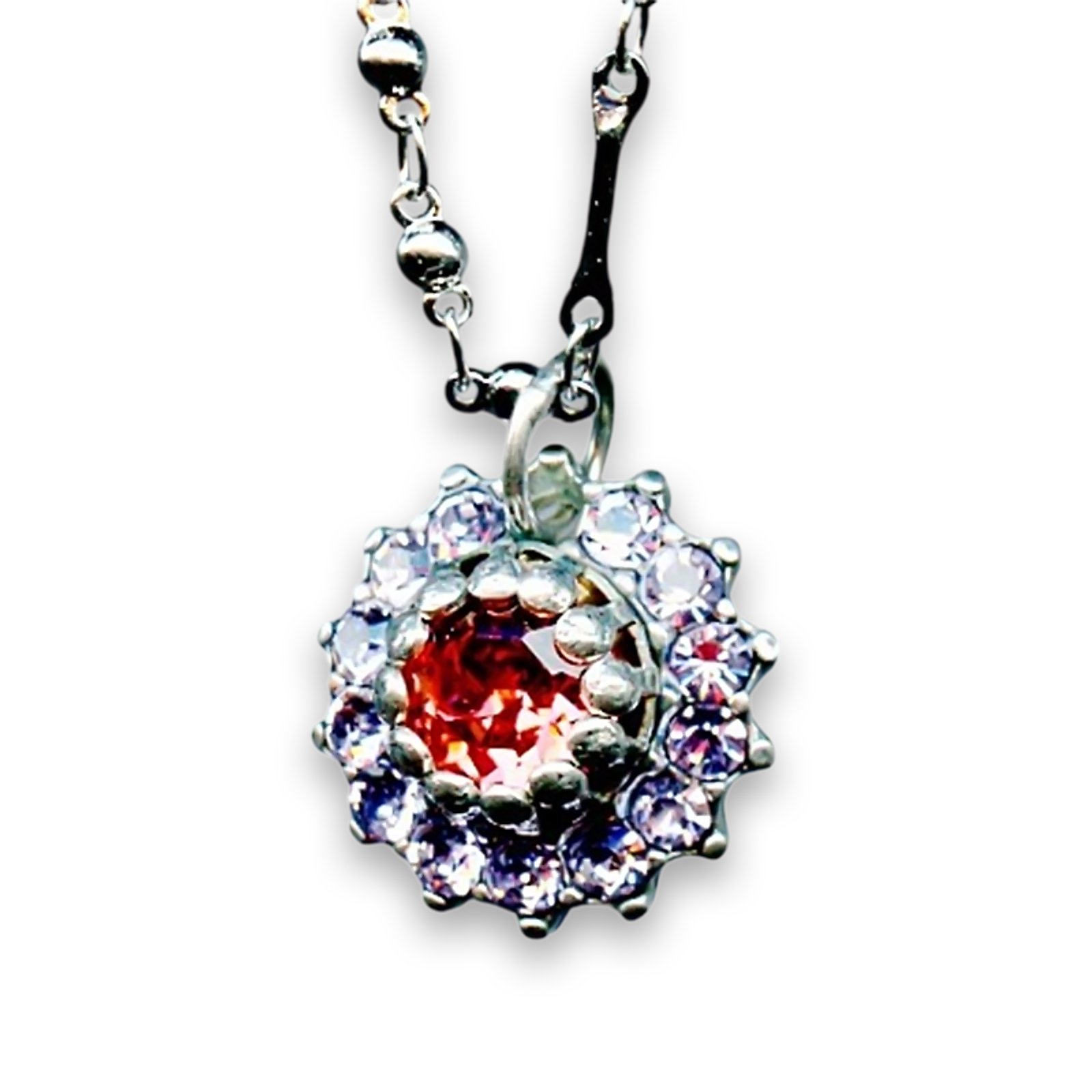 N-5163-1027-RO (1) Necklace Pendant by Mariana Woman Opulent Rose and Violet Swarovski Crystals - Image 1