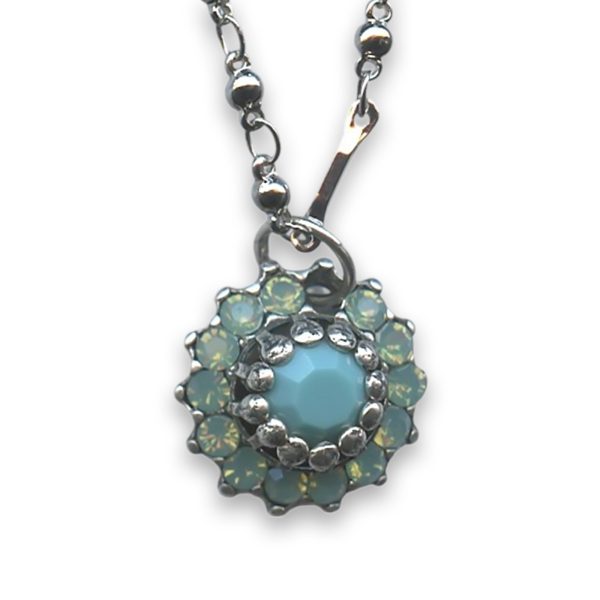 Necklace Pendant by Mariana Woman Precious Turquoise and Opal Swarovski Crystals