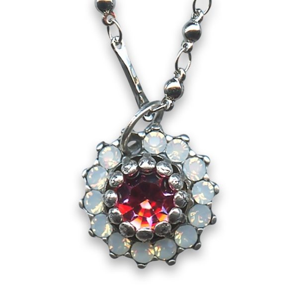Necklace Pendant by Mariana Woman Lovely Rose and Opal Swarovski Crystals