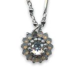 Necklace Pendant by Mariana Woman Timeless Opal and Clear Swarovski Crystals