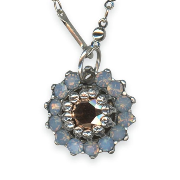 Necklace Pendant by Mariana Woman Shimmering Aurum and Blue Swarovski Crystals
