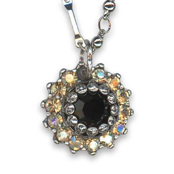 Necklace Pendant by Mariana Woman Sophisticated Jet and Golden Swarovski Crystals