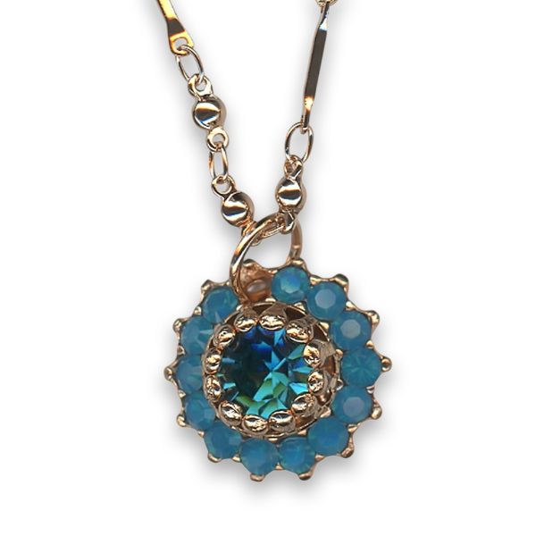 Necklace Pendant by Mariana Woman Exquisite Blue Zircon and Opal Swarovski Crystals