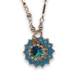 Necklace Pendant by Mariana Woman Exquisite Blue Zircon and Opal Swarovski Crystals - Image 2
