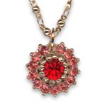 Necklace Pendant by Mariana Woman Stunning Siam and Padparadscha Swarovski Crystals - Image 2