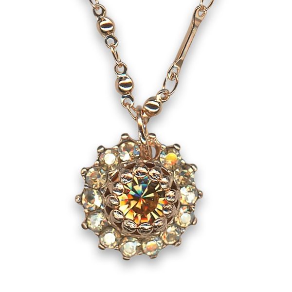 Necklace Pendant by Mariana Woman Classy Golden Shadow Swarovski Crystals