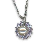 Necklace Pendant by Mariana Woman Timeless Pearl and Violet Swarovski Crystals - Image 3
