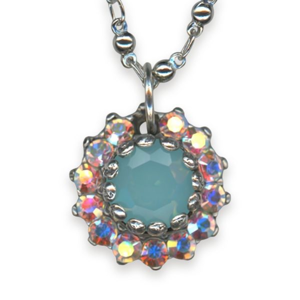 Necklace Pendant by Mariana Woman Adorable Aqua and AB Swarovski Crystals