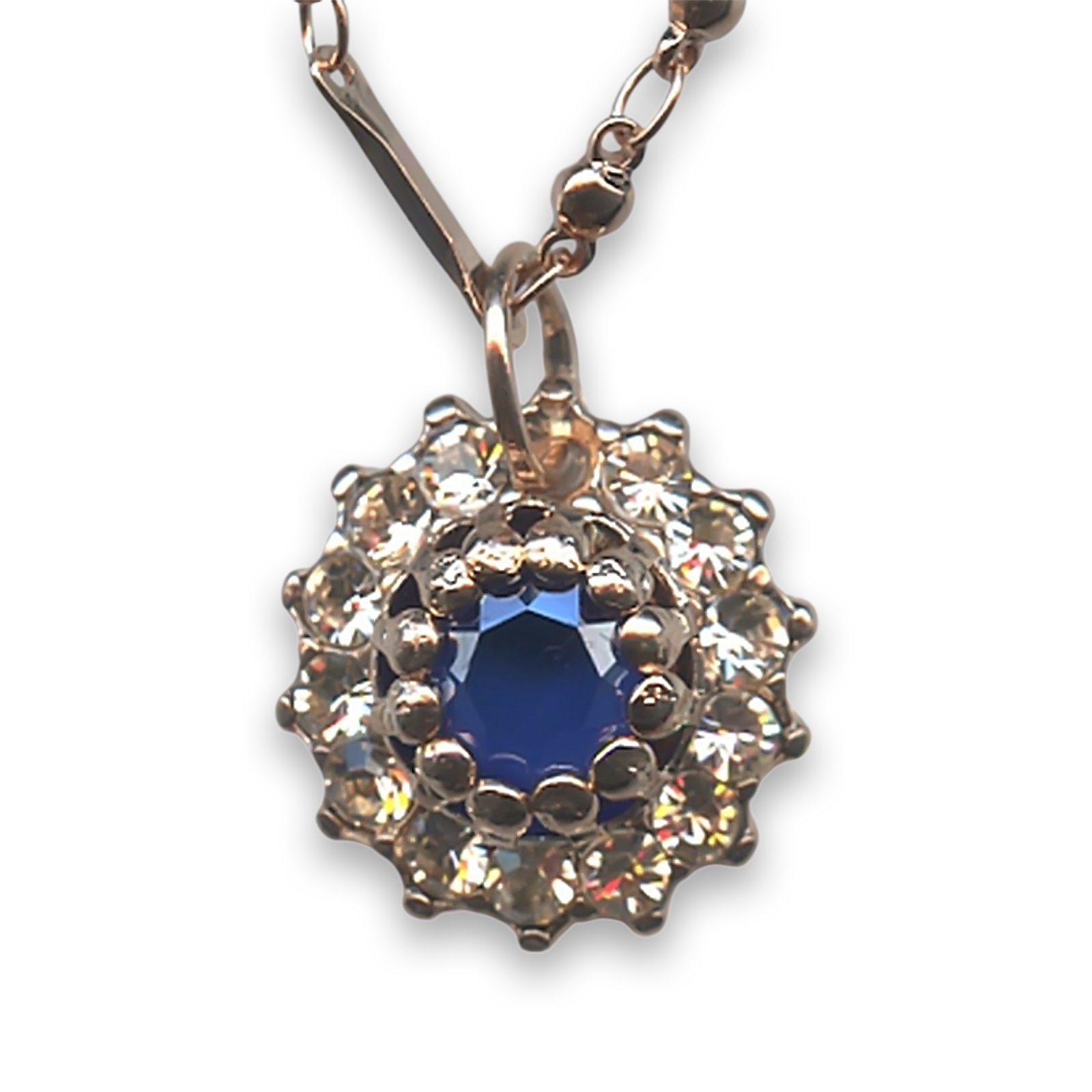 N-5163-2142-RG (1) Necklace Pendant by Mariana Woman Classy Capri Blue and Peach Swarovski Crystals - Image 1