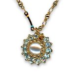 Necklace Pendant by Mariana Woman Classy Pearl and Azure Swarovski Crystals - Image 2