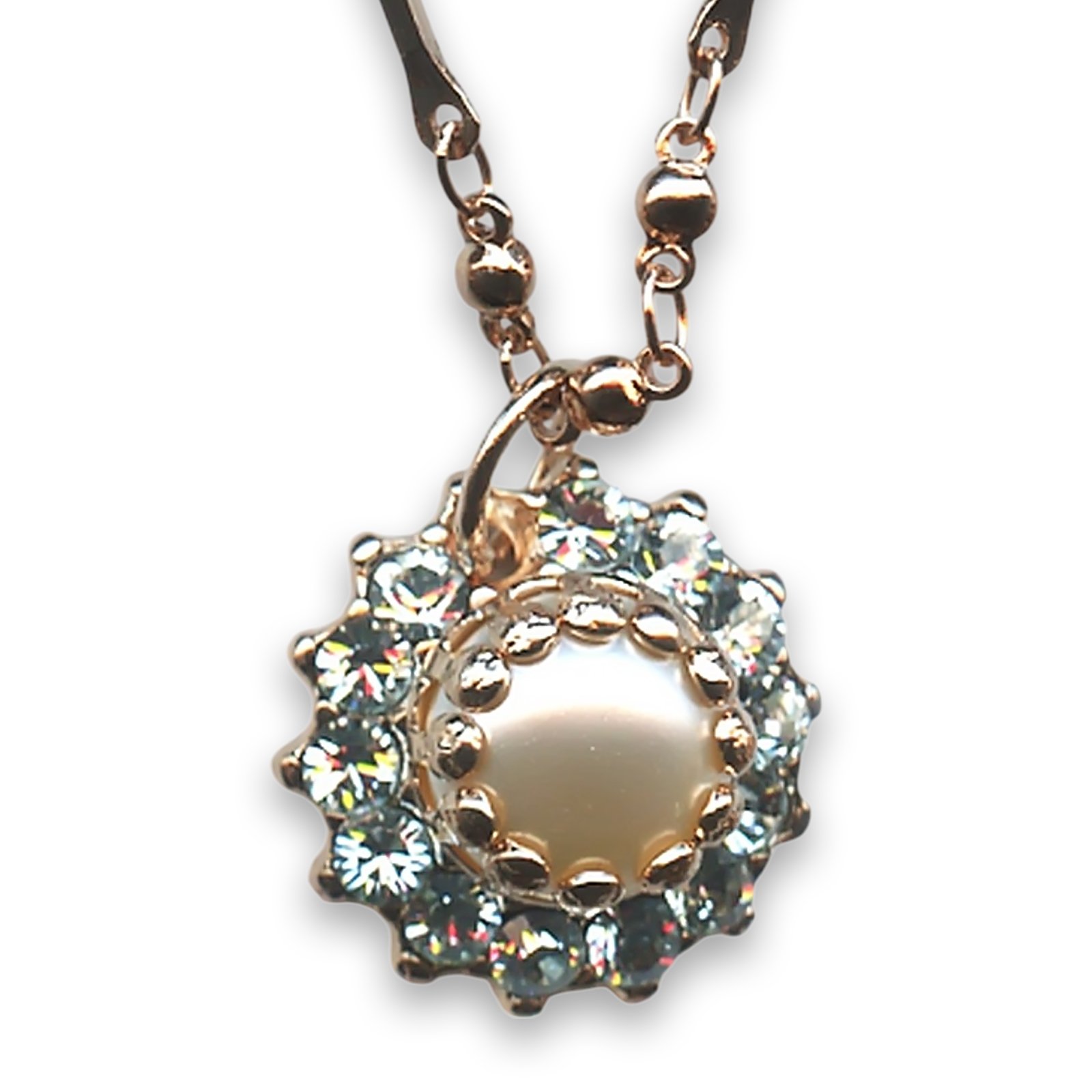 N-5163-39361-RG (1) Necklace Pendant by Mariana Woman Alluring Pearl and Azure Swarovski Crystals - Image 1