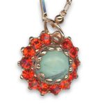 Necklace Pendant by Mariana Woman Stunning Turquoise Mineral and Hyacinth Swarovski Crystals - Image 2