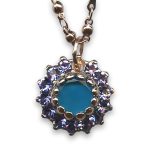 Necklace Pendant by Mariana Woman Exquisite Blue Quartz Mineral and Tanzanite Swarovski Crystals - Image 2