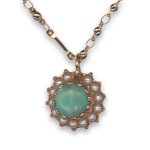 Necklace Pendant by Mariana Woman Elegant Turquoise Mineral and Pearl Swarovski Crystals - Image 2