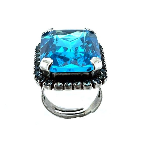 Ring by Mariana Woman Charming Aquamarine Swarovski Crystals