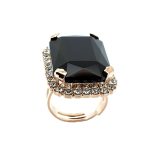 Ring by Mariana Woman Luxurious Jet and Clear Swarovski Crystals - Image 2