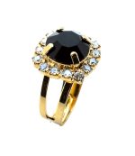 Ring by Mariana Woman Classy Jet and Clear Swarovski Crystals - Image 2
