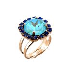 Ring by Mariana Woman Opulent Laguna and Capri Blue Swarovski Crystals - Image 3