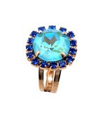 Ring by Mariana Woman Opulent Laguna and Capri Blue Swarovski Crystals - Image 2