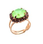 Ring by Mariana Woman Beautiful Green Opal and Amethyst Swarovski Crystals - Image 3