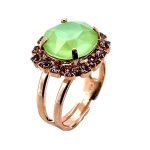 Ring by Mariana Woman Beautiful Green Opal and Amethyst Swarovski Crystals