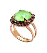 Ring by Mariana Woman Beautiful Green Opal and Amethyst Swarovski Crystals - Image 2